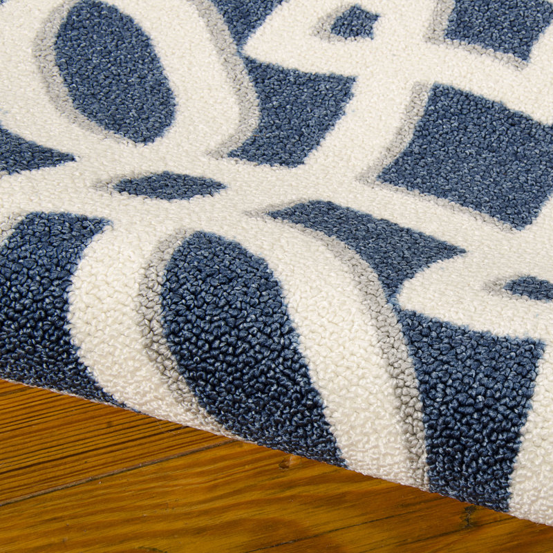 Mercury Row Tabris Navy/White Area Rug & Reviews Wayfair